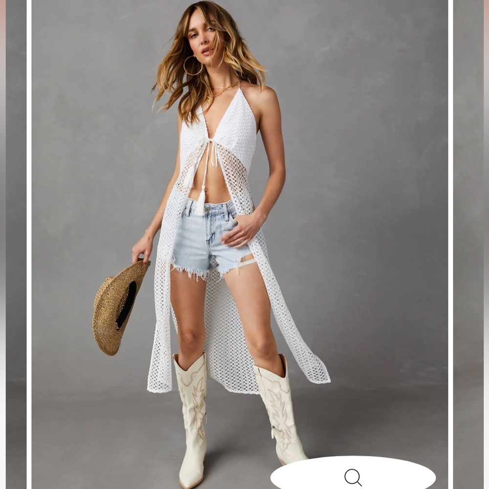 MERMAID VIBES CROCHET TOP / COVER UP - WHITE